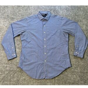 Polo Ralph Lauren Mens‎ XL 16 34/35 Striped Button Down Shirt Blue White